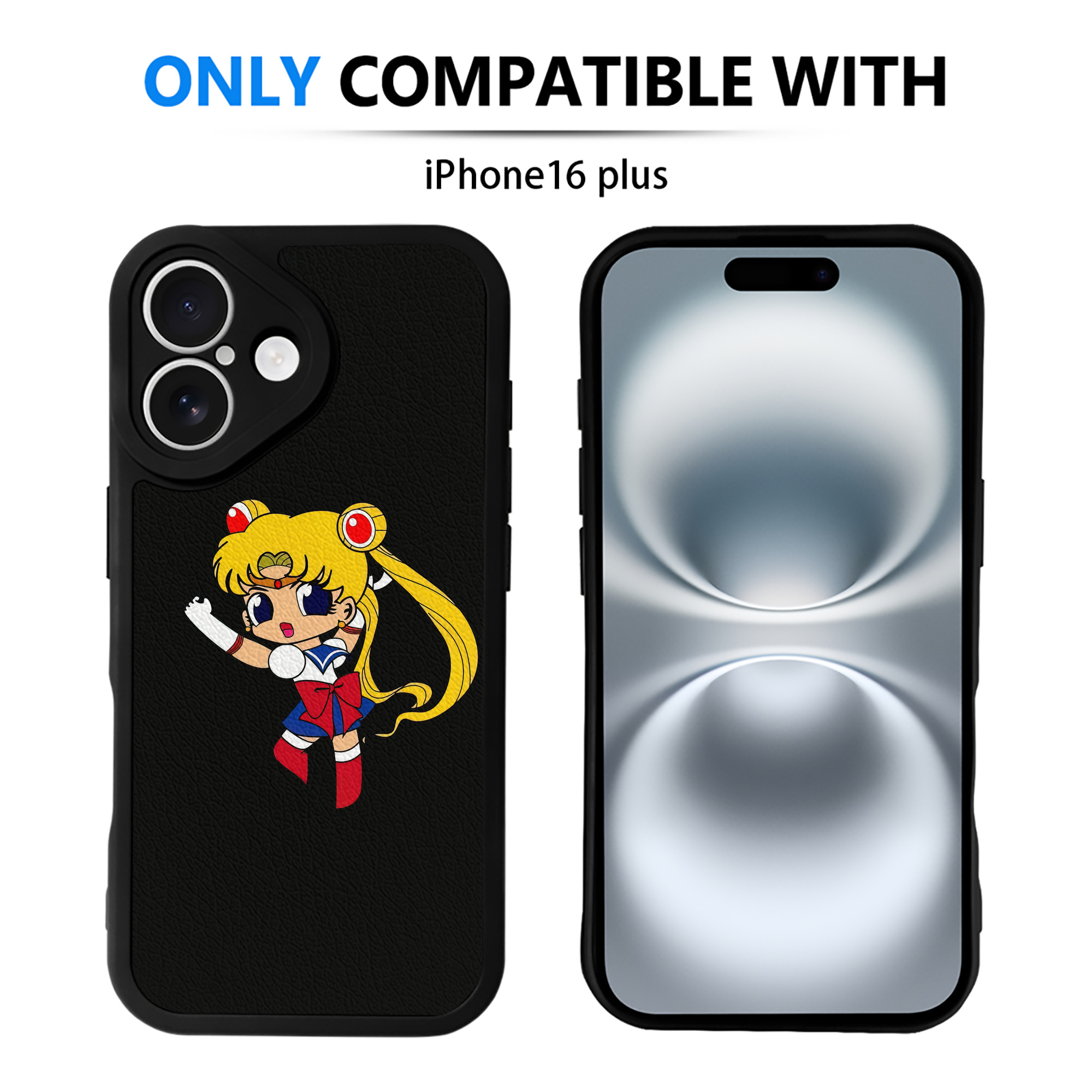 （画像用） 美少女戦士セーラームーン 月野 うさぎ つきの うさぎ Sailor Moon Tsukino Usagi 【iPhone 16シリーズ対応】シリコンスマホケース（レザー調） 材質：シリコン